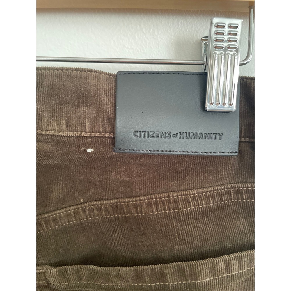 NEW Citizens of Humanity Lyra Corduroy Pants Womens 28 Green Wide Leg Raw Hem - Picture 6 of 13